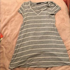 Grey/ White t shirt dress
